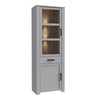 Wooden Display Cabinet Narrow With 2 Doors 1 Drawer And LED Lights - Bohol
