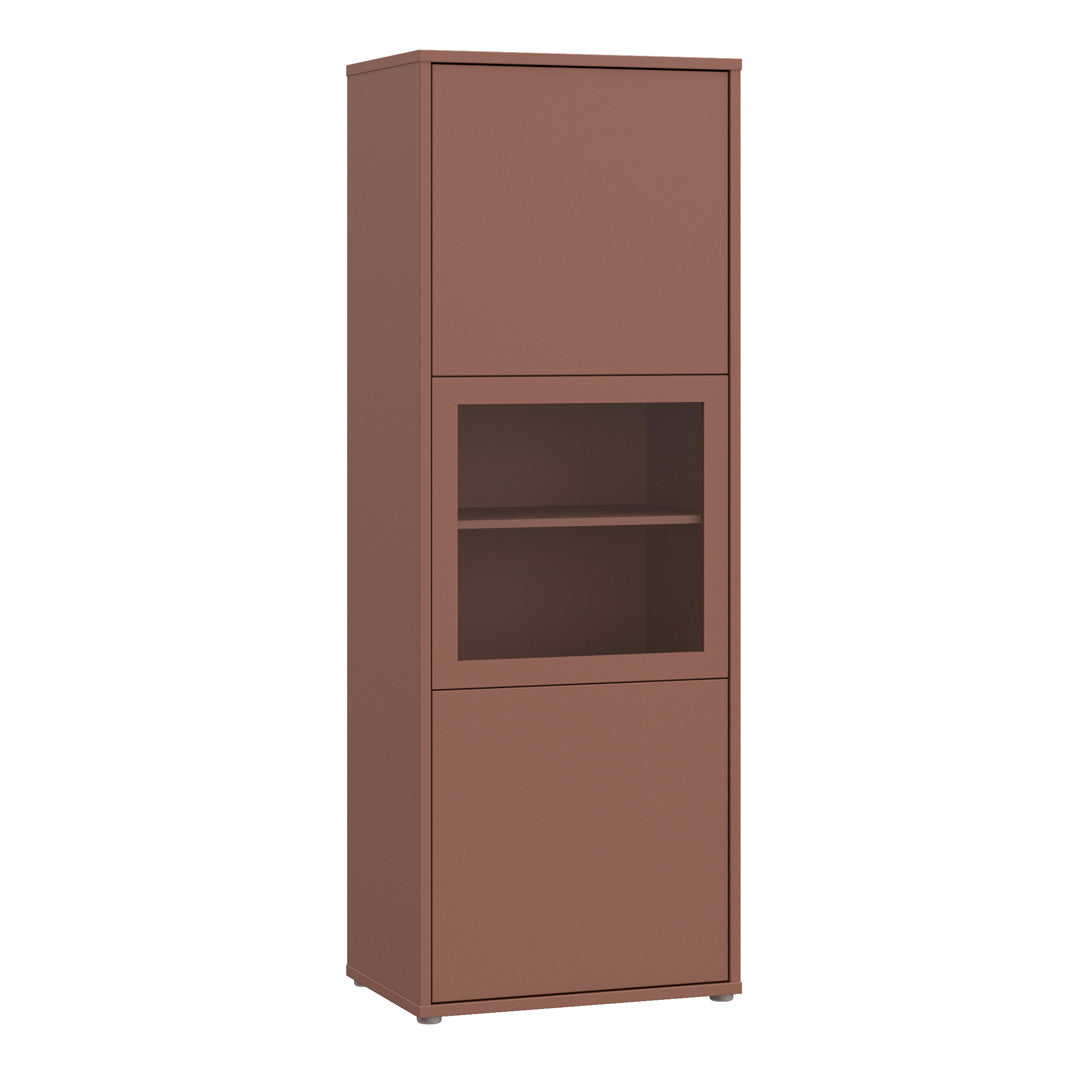 Wooden Display Cabinet Narrow With 3 Push-to-Open Doors - Alice Springs