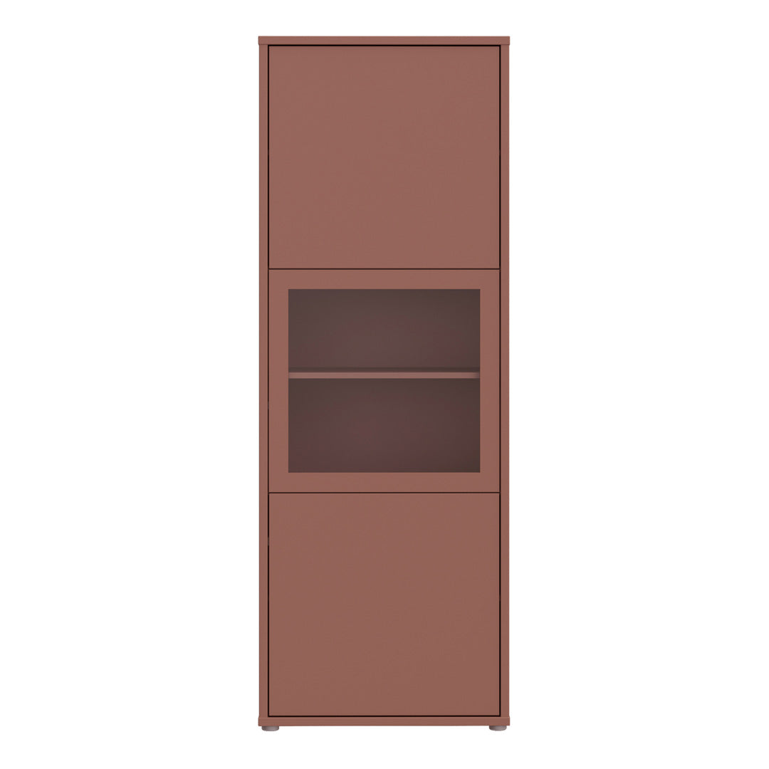 Wooden Display Cabinet Narrow With 3 Push-to-Open Doors - Alice Springs