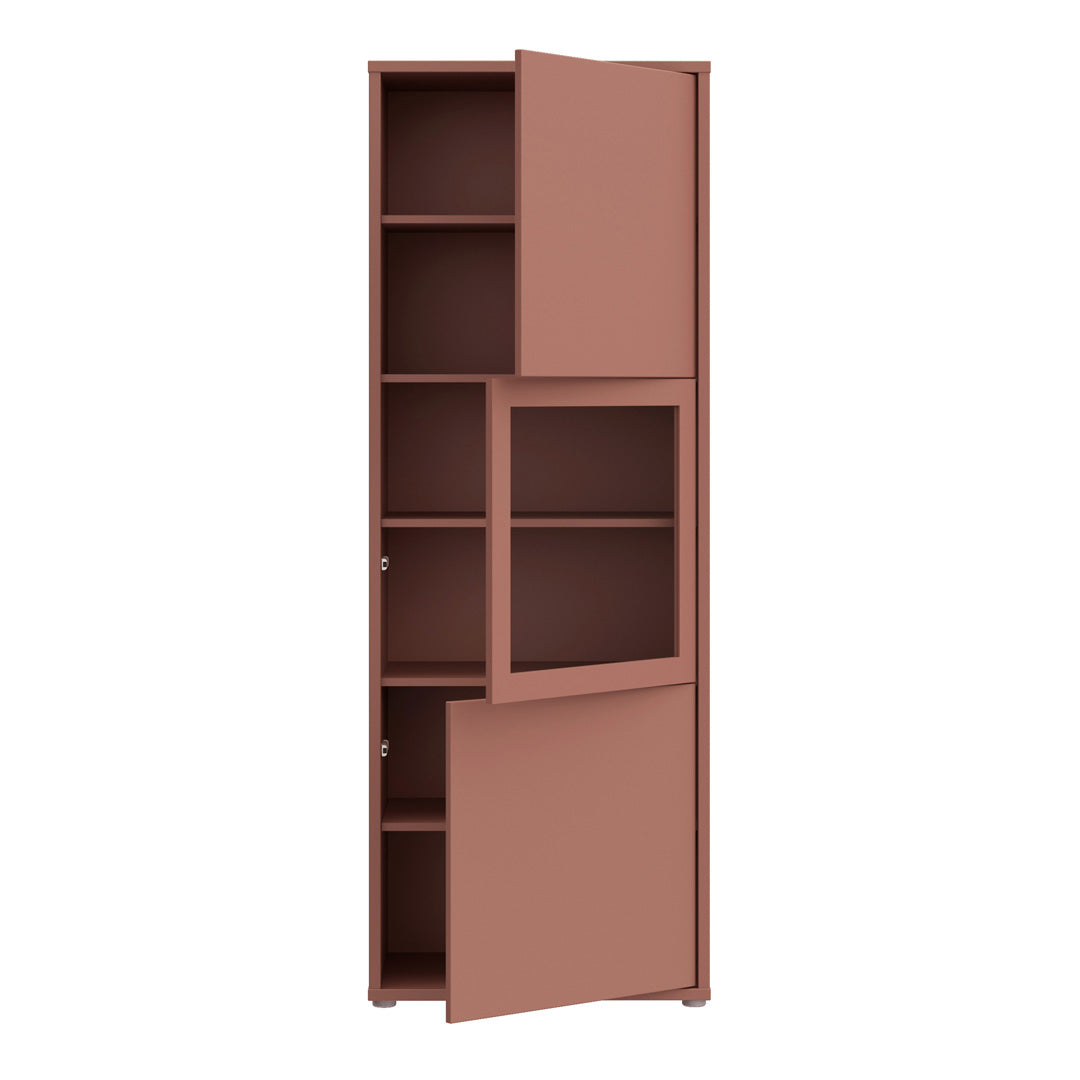 Wooden Display Cabinet Narrow With 3 Push-to-Open Doors - Alice Springs