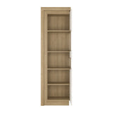 Wooden Display Cabinet Right Handed With 1 Smoky Glazed Door And LED Lights - Lyon