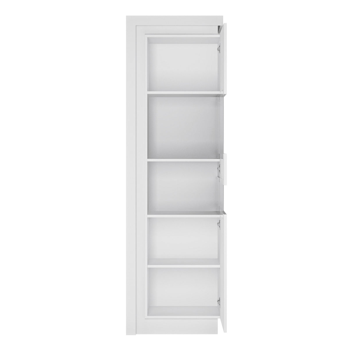 Wooden Display Cabinet Right Handed With 1 Smoky Glazed Door And LED Lights - Lyon