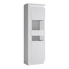 Wooden Display Cabinet Right Handed With 1 Smoky Glazed Door And LED Lights - Lyon