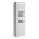 Wooden Display Cabinet Right Handed With 1 Smoky Glazed Door And LED Lights - Lyon