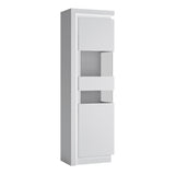Wooden Display Cabinet Right Handed With 1 Smoky Glazed Door And LED Lights - Lyon