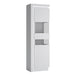 Wooden Display Cabinet Right Handed With 1 Smoky Glazed Door And LED Lights - Lyon