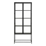 Wooden Display Cabinet Tall With 2 Glass Doors - Seaford