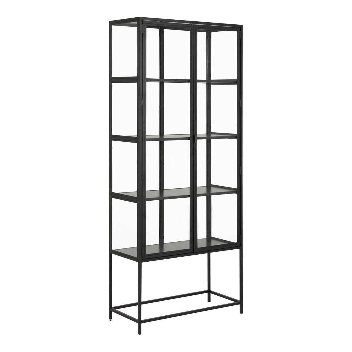 Wooden Display Cabinet Tall With 2 Glass Doors - Seaford