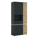 Wooden Display Cabinet Tall With 4 Doors And LED Lights - Luci