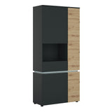 Wooden Display Cabinet Tall With 4 Doors And LED Lights - Luci
