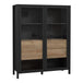 Wooden Display Cabinet Wide With 2 Glass Doors - High Rock