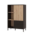 Wooden Display Cabinet With 1 Door And 2 Drawers - Clinton