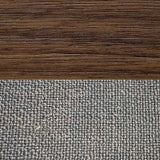 Wooden Double Bed 157.5cm Wide With Grey Fabric Headboard - Calla