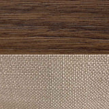 Wooden Double Bed 157.5cm Wide With Natural Fabric Headboard - Calla