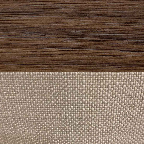 Wooden Double Bed 157.5cm Wide With Natural Fabric Headboard - Calla