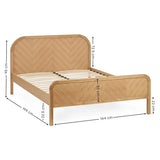 Wooden Double Bed Chevron - Milo