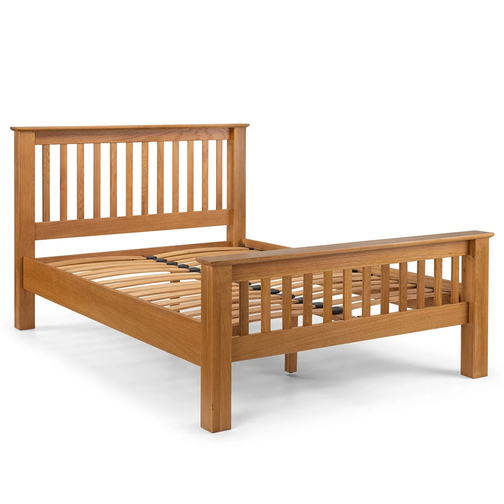 Wooden Double Bed High Foot End - Amsterdam