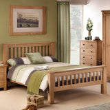 Wooden Double Bed High Foot End - Amsterdam