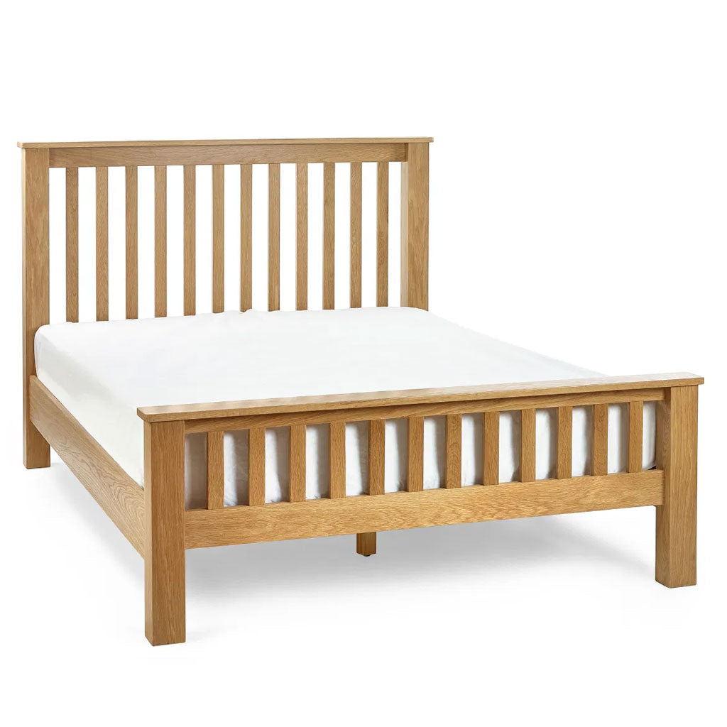 Wooden Double Bed High Foot End - Mallory