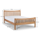 Wooden Double Bed High Foot End - Mallory
