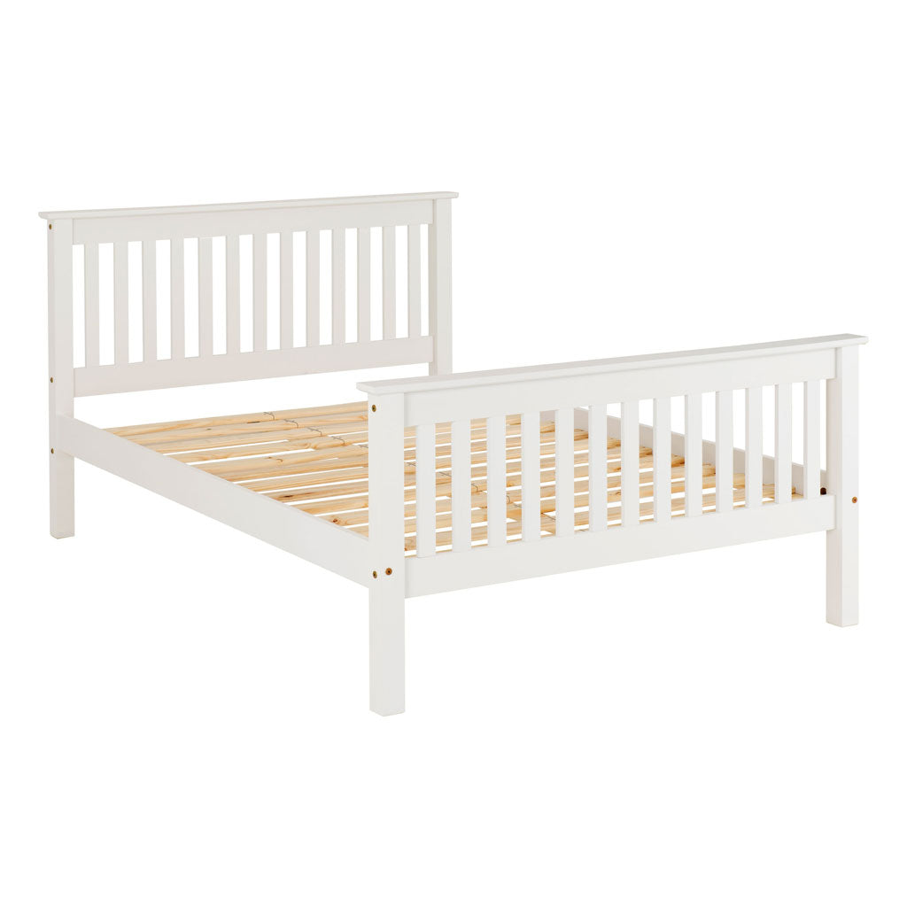 Wooden Double Bed High Foot End - Monaco