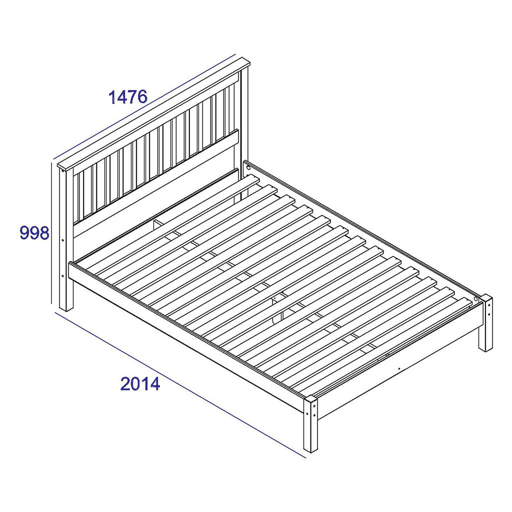 Wooden Double Bed Low End - Capri