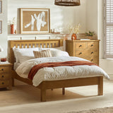 Wooden Double Bed Low Foot End - Amsterdam