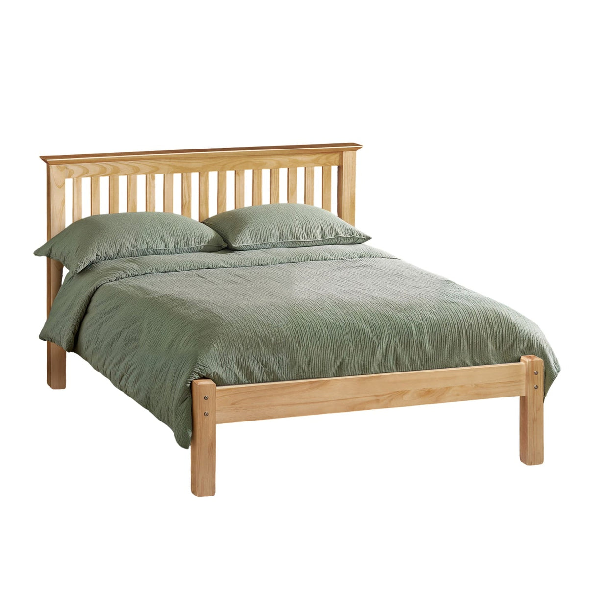 Wooden Double Bed Low Foot End - Barcelona