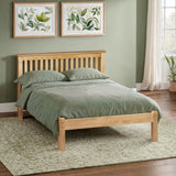 Wooden Double Bed Low Foot End - Barcelona