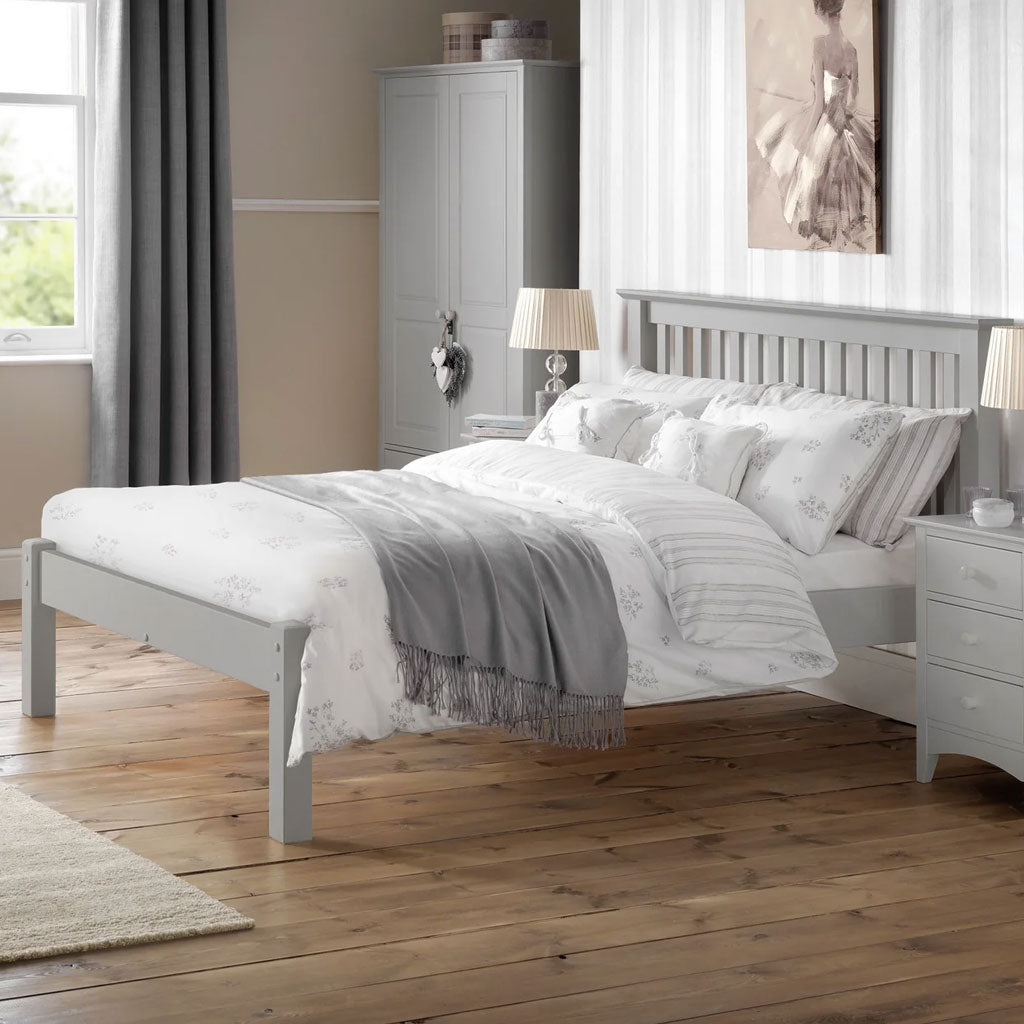 Wooden Double Bed Low Foot End - Barcelona