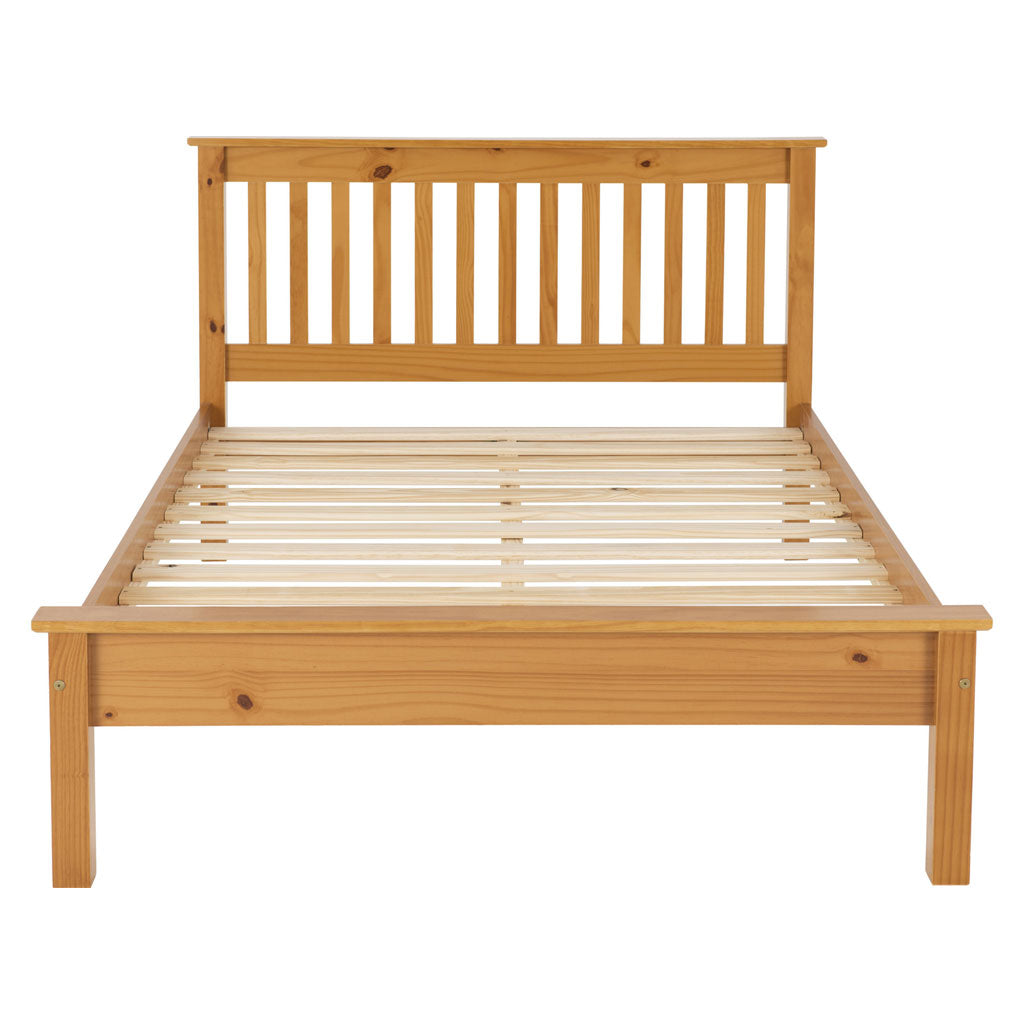 Wooden Double Bed Low Foot End - Monaco