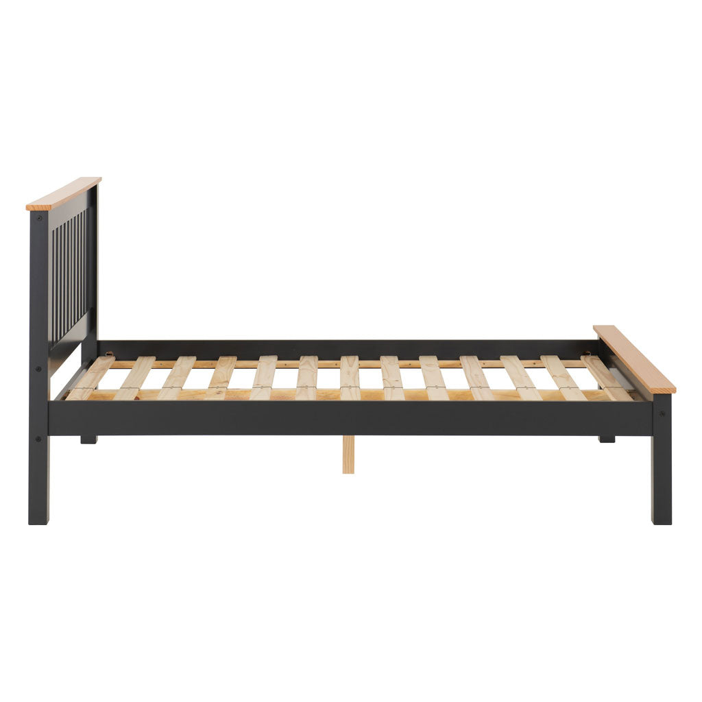 Wooden Double Bed Low Foot End - Monaco