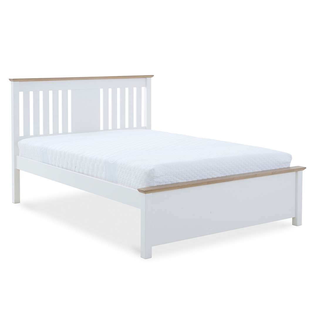 Wooden Double Bed With Low Footend - Chester