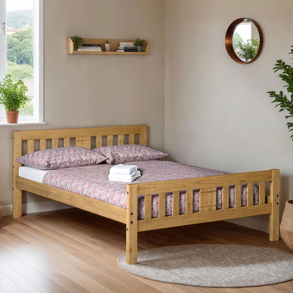 Wooden Double Bed - Rio