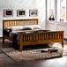 Wooden Double Bed With Sprung Slatted Base - Turin