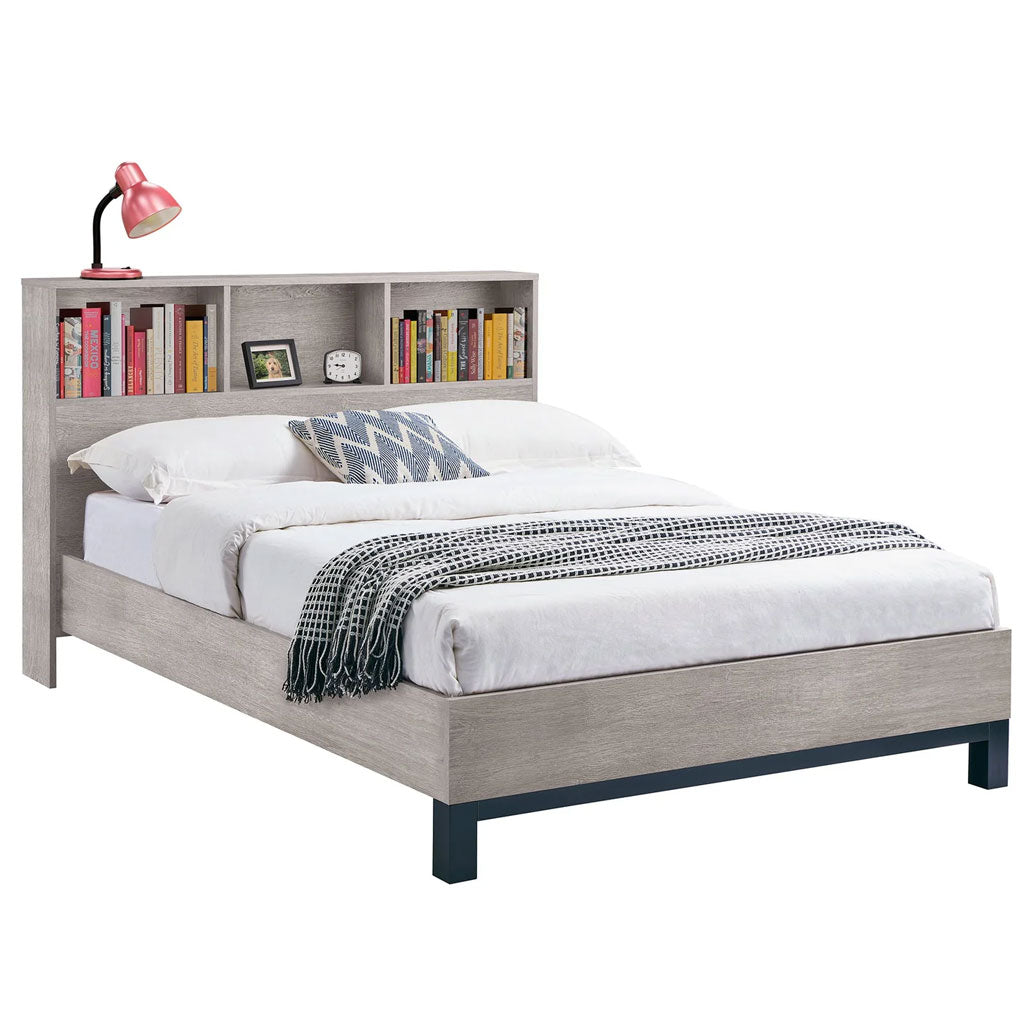 Wooden Double Bed With Bookcase - Bali