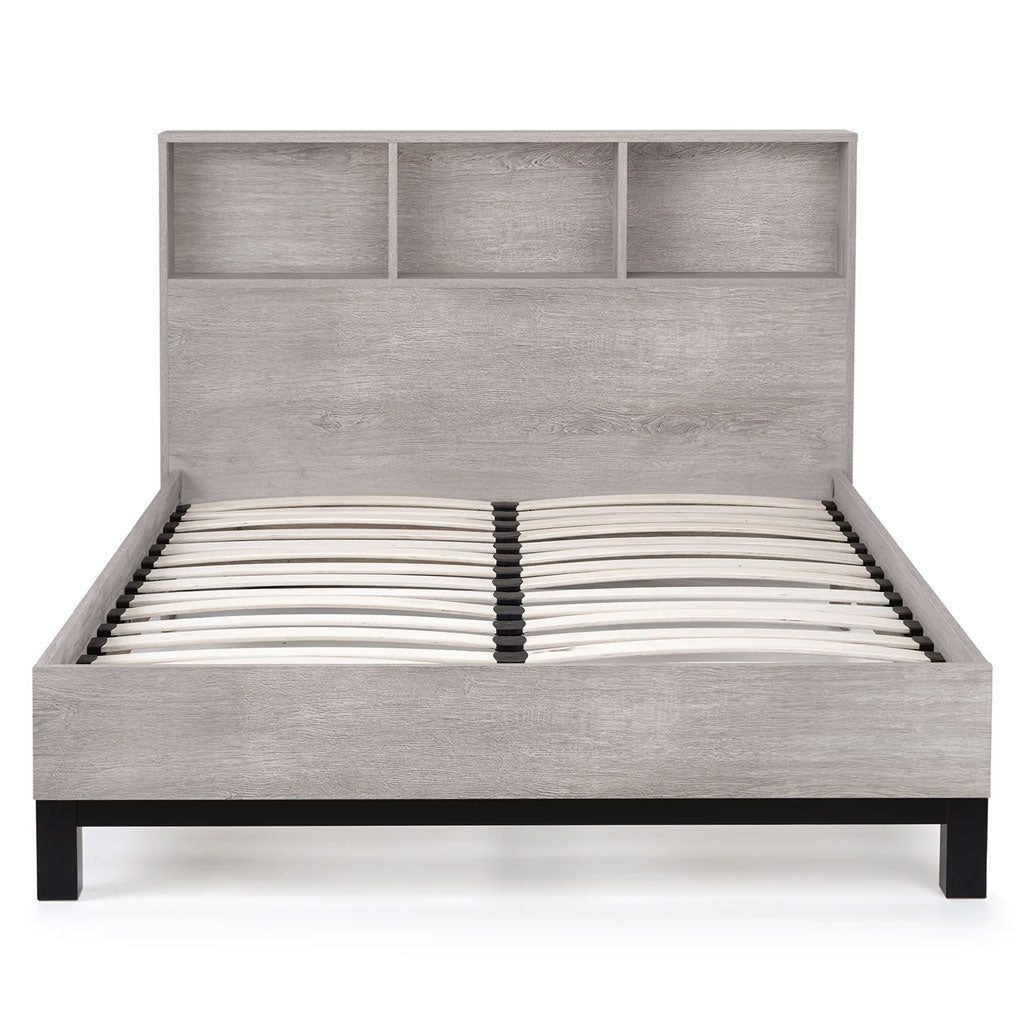 Wooden Double Bed With Bookcase - Bali