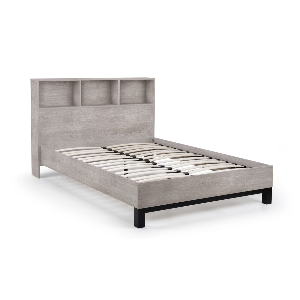 Wooden Double Bed With Bookcase - Bali