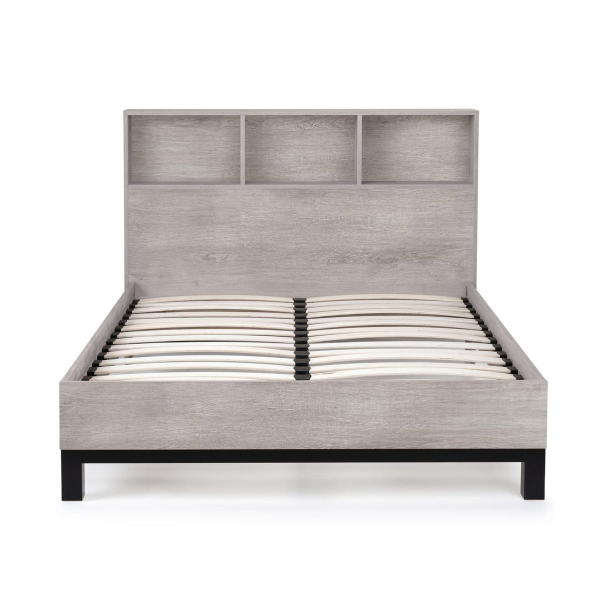Wooden Double Bed With Bookcase - Bali