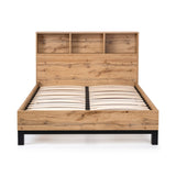Wooden Double Bed With Bookcase - Bali