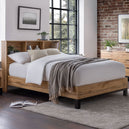 Wooden Double Bed With Bookcase - Bali