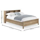 Wooden Double Bed With Bookcase - Sydney