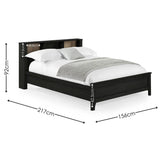 Wooden Double Bed With Bookcase - Sydney