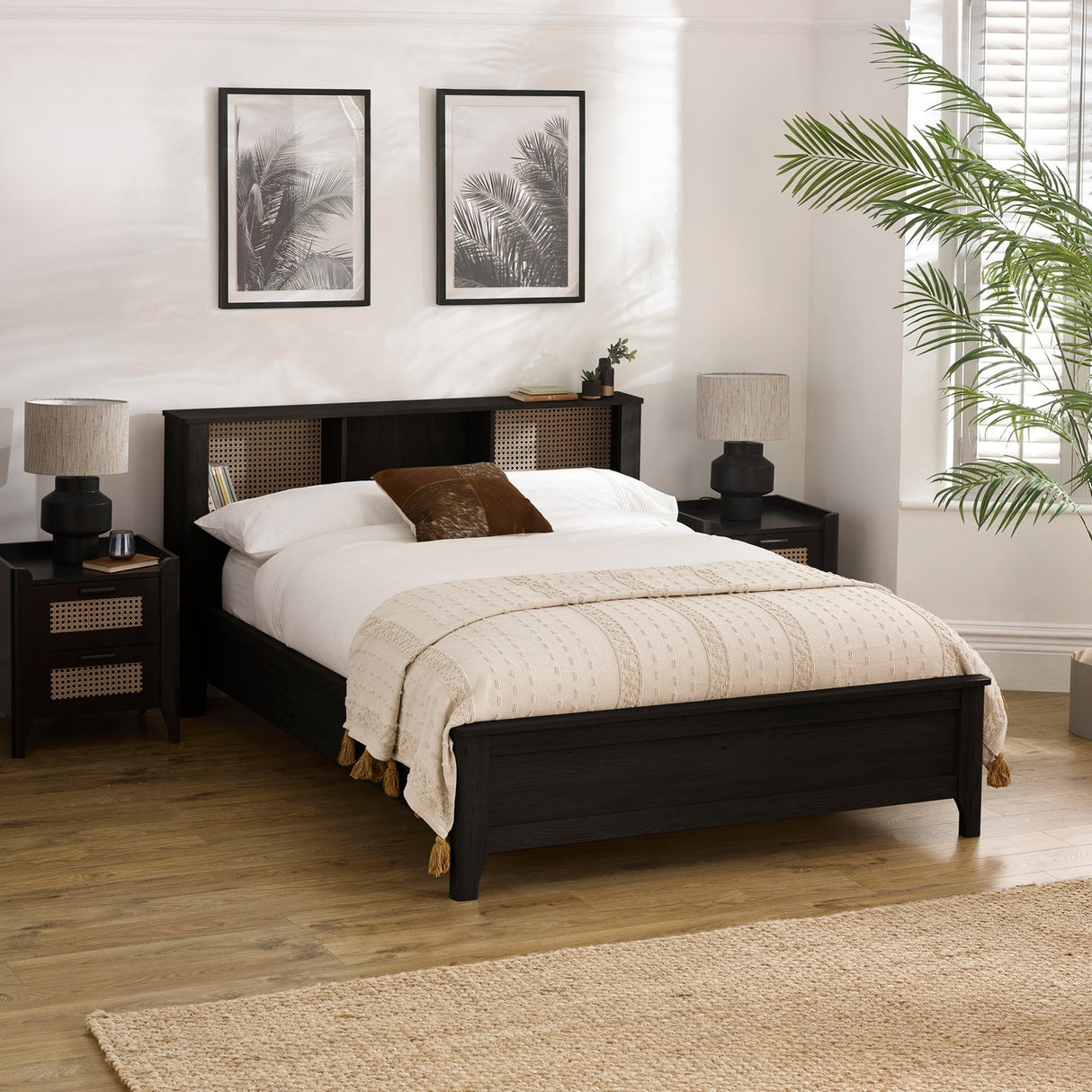 Wooden Double Bed With Bookcase - Sydney