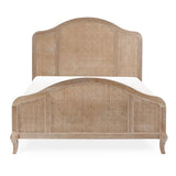 Wooden Double Bed With Rattan Detailing - Fleur