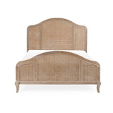 Wooden Double Bed With Rattan Detailing - Fleur