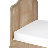 Wooden Double Bed With Rattan Detailing - Fleur