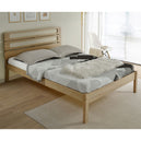 Wooden Double Bed With Rattan Effect - Santana