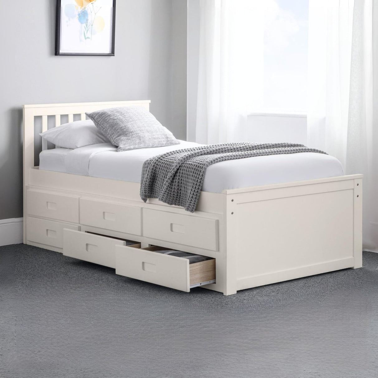 Wooden Double Bed With Underbed And Drawers - Maisie