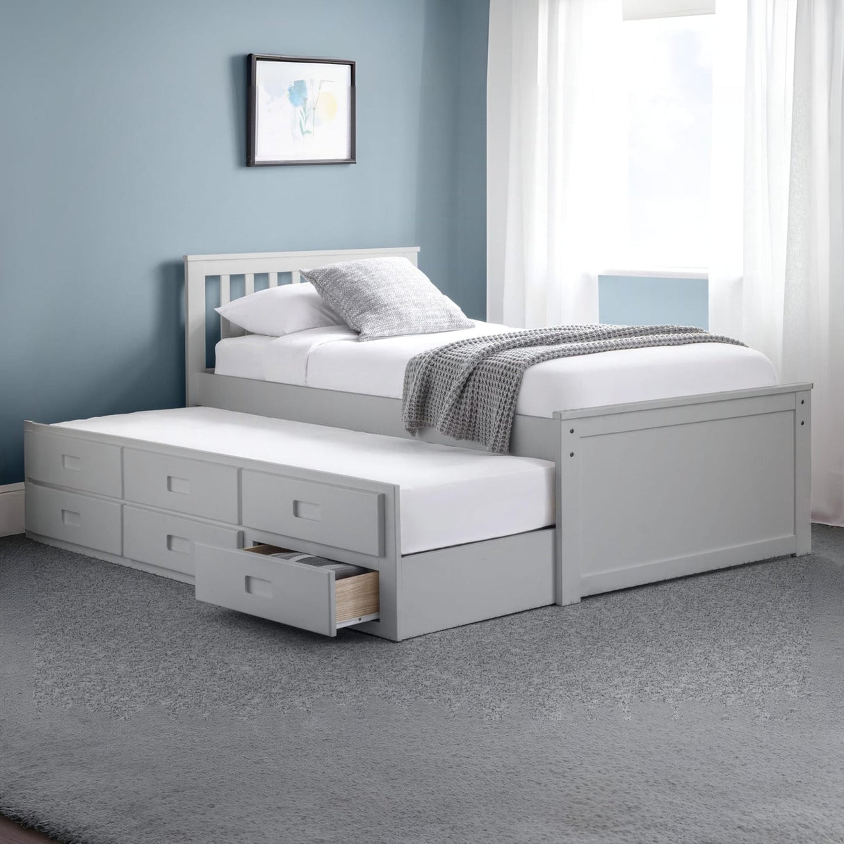 Wooden Double Bed With Underbed And Drawers - Maisie